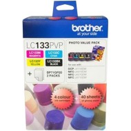 Brother LC133PVP Combo Pack with 40 Sheets of 6x4 Photo Paper