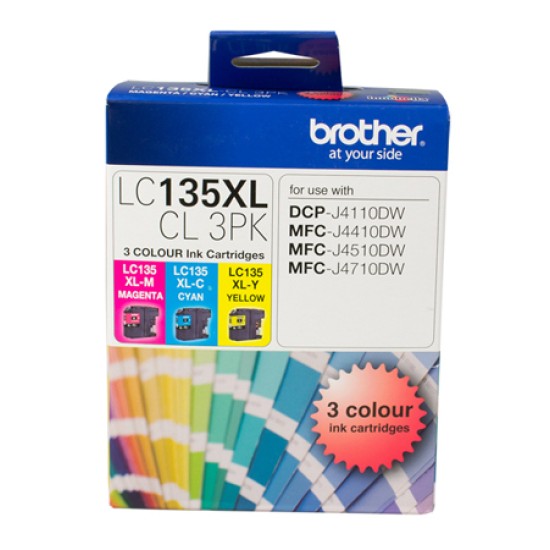 Brother LC135XLCL3PK CMY Colour High Yield Ink Cartridge (Triple Pack)