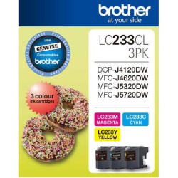 Brother LC233CL3PK CMY Colour Ink Cartridges (Triple Pack)