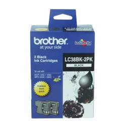 Brother LC38BK2PK Black Ink Cartridge Twin Pack