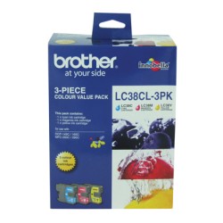 Brother LC38CL3PK CMY Colour Ink Cartridges (Triple Pack)