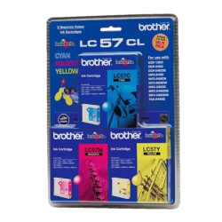 Brother LC57CL3PK CMY Colour Ink Cartridges (Triple Pack)