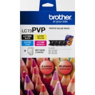 Brother LC73PVP Combo Pack with 40 Sheets of 6x4 Photo Paper