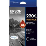 Epson 220XL Black Twin Pack  DuraBrite Ink Cartridge