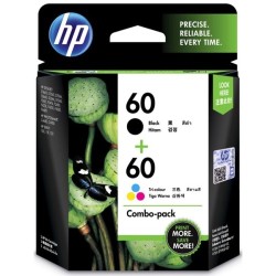 HP 60 Black & Tri-Colour Combo Pack Ink Cartridge
