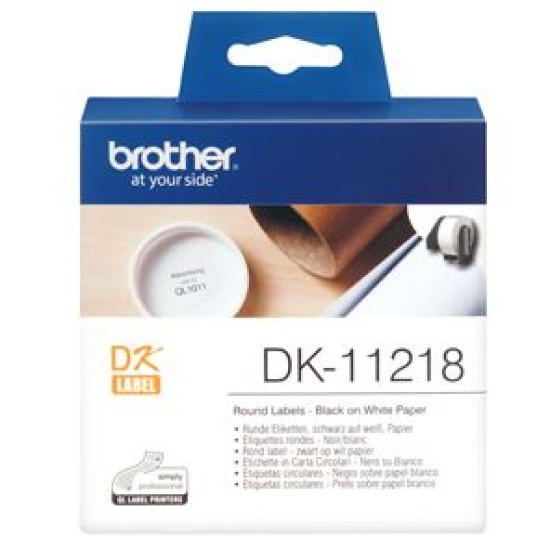 Brother DK11218 1000 Round Labels 24mm x 24mm