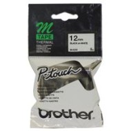 Brother MK-231 12mm x 8m Black on White M Label Tape