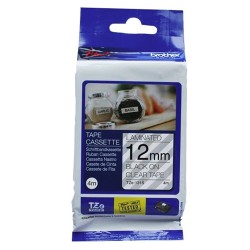 Brother TZe-131S 12mm x 4m Black on Clear Laminated Tape