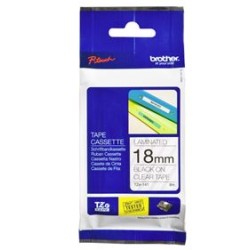 Brother TZe-141 18mm x 8m Black on Clear Tape