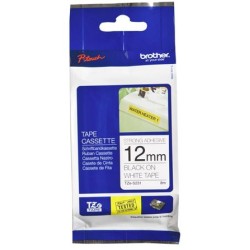 Brother TZe-S231 12mm x 8m Non-laminated Black on White Tape