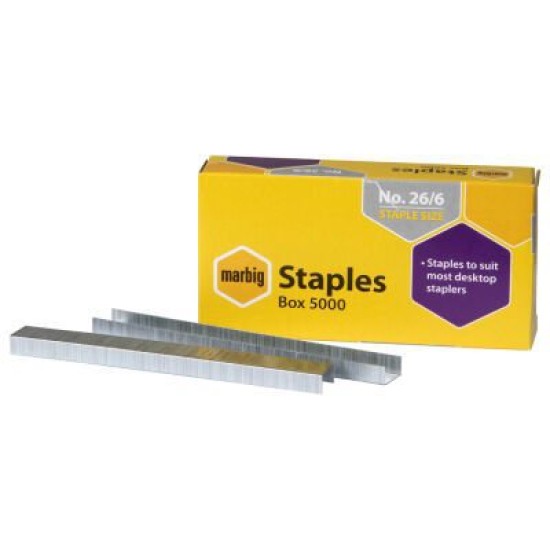 MARBIG® STAPLES 26/6MM BX5000
