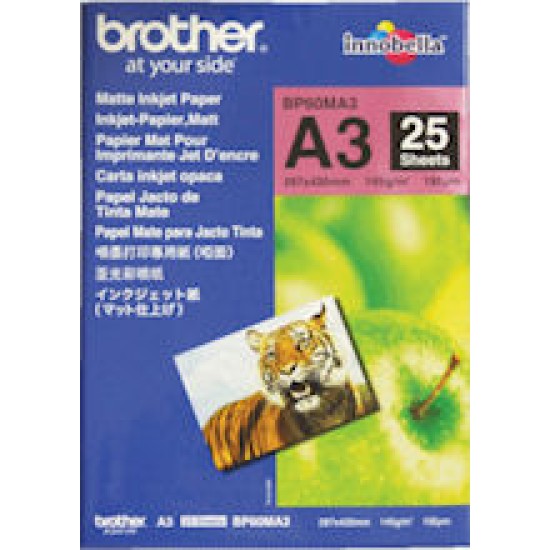 Brother BP60MA3 A3 Matte Inkjet Paper 145GSM 25 Sheets