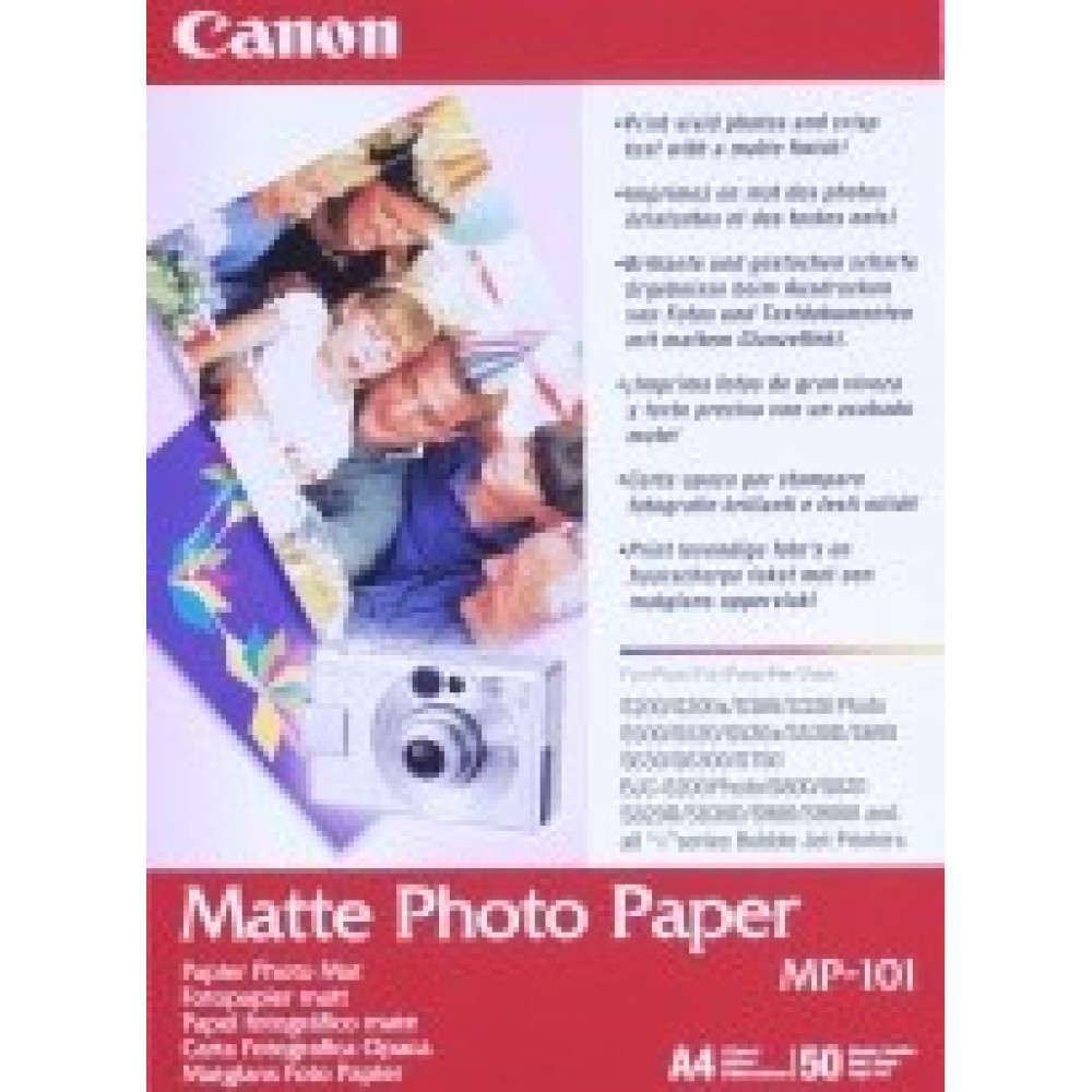 Carta Fotografica Opaca Canon MP-101 | A4, 50 Fogli | Per Stampe Fotografiche Professionali