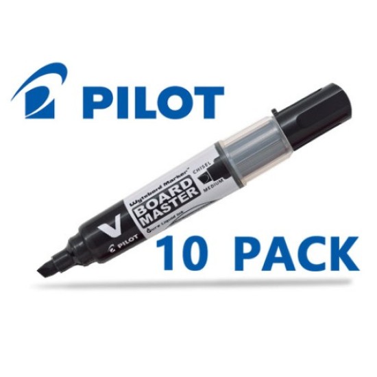 Pilot Wytebord Chisel Tip Black Marker - 10 Pack