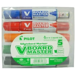 Pilot Wytebord Marker - Chisel Tip Multi Colour 5 Pack