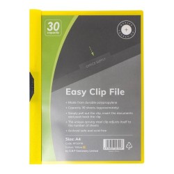 OSC Clip Easy File A4 Yellow 30 Sheet