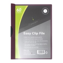 OSC Clip Easy File A4 Burgundy 60 Sheet