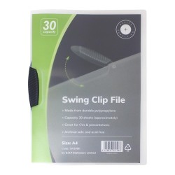 OSC Report Cover Swing Clip A4 Black