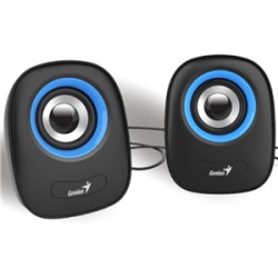 Genius SP-Q160 Black USB Powered Mini Speakers - Black/Blue