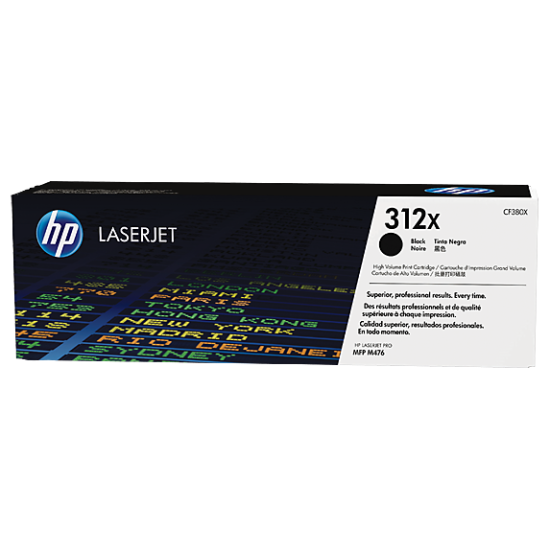 HP 312X Black High Yield Toner Cartridge (CF380X)