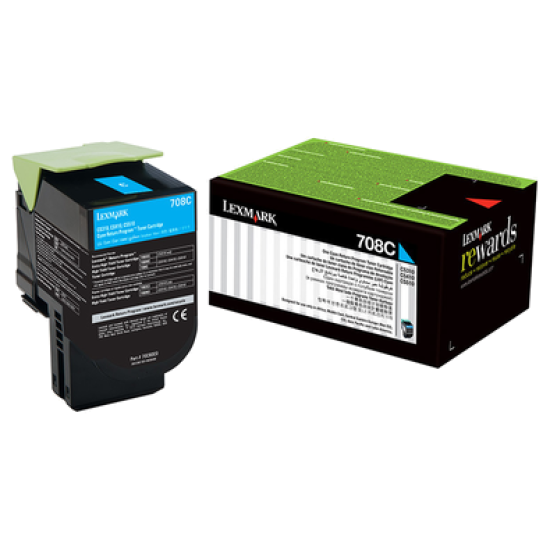 Lexmark 708 Cyan Colour Laser Toner Cartridge