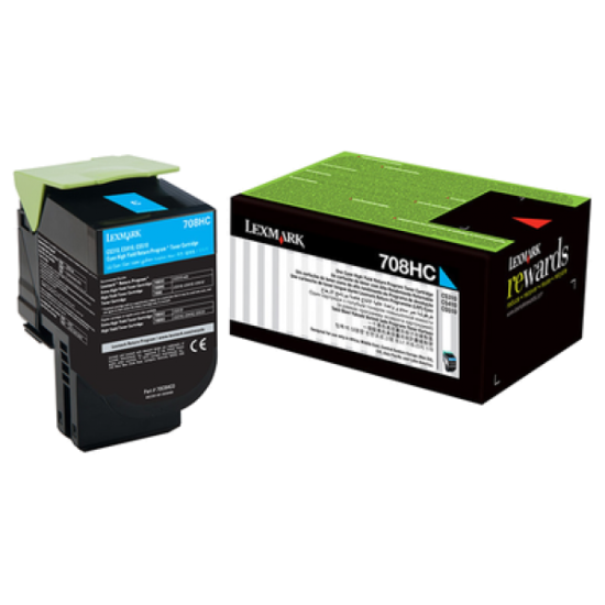 Lexmark 708H Cyan High Capacity Toner Cartridge