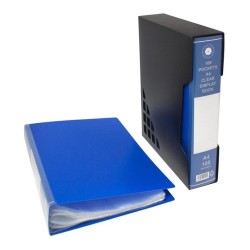 OSC Display Book A4 100 Pocket with Case Blue