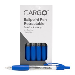 Cargo Ballpoint Pen Retractable Grip 1.0mm Blue Box 12