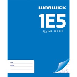 Warwick 1E5 Exercise Book 7mm Quad 255 x 205mm 36lf