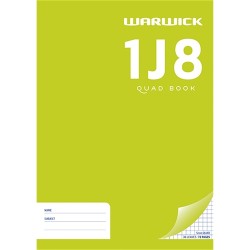 Warwick 1J8 Exercise Book 5mm Quad 297x210mm 36lf