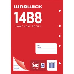 Warwick 14B8 Loose Leaf Refill 7mm Ruled 210x297mm 50lf