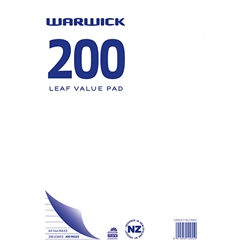 Warwick Value Pads 7mm Ruled 297x210mm 200lf