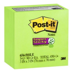 Post-it Super Sticky Notes 654-5SSLE Limeade 76x76mm 450 sheets