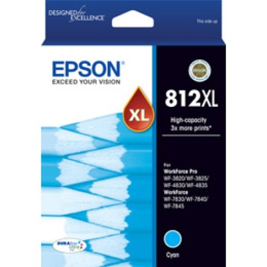 Epson 812XL High Yield Cyan Ink - C13T05E292