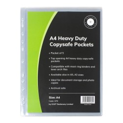 OSC Copysafe Pockets Heavy Duty A4 Pack 5