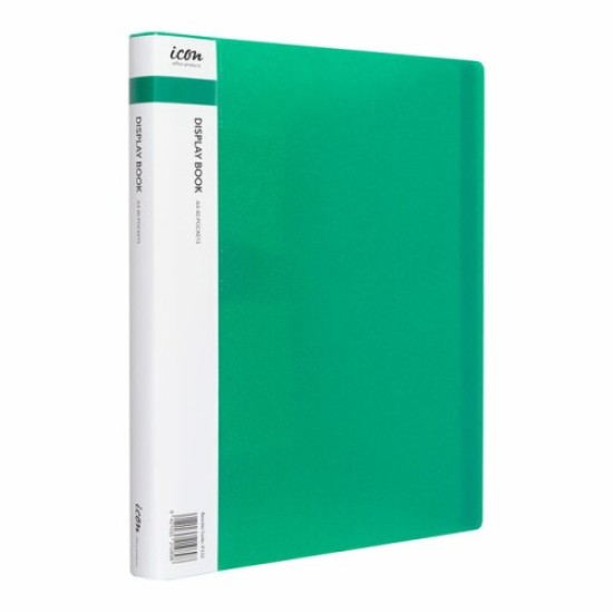 Display Book A4 with Insert Spine 40 Pocket Green