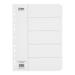 Cardboard Dividers 5 Tab White