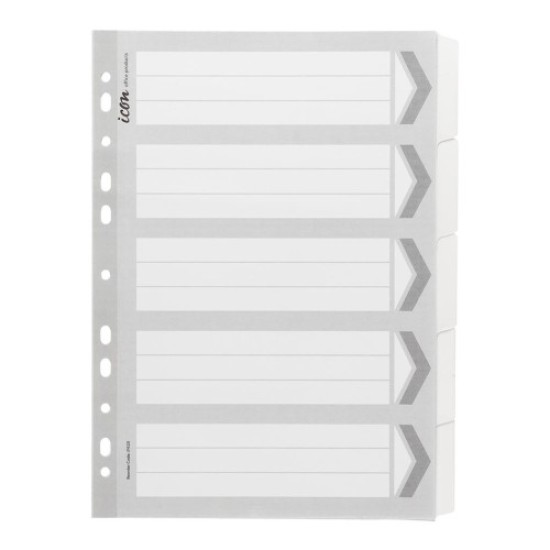 Cardboard Dividers with Reinforced Tabs 5 Tab White