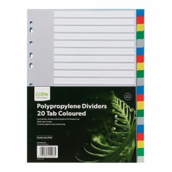 PP Dividers 20 Tab Coloured