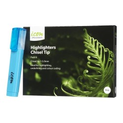 Highlighter Chisel Tip Blue - 6 Pack