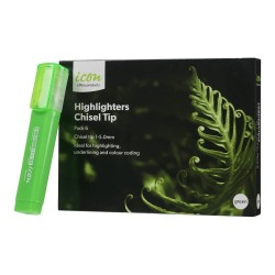 Highlighter Chisel Tip Green - 6 Pack