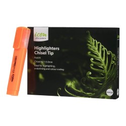 Highlighter Chisel Tip Orange - 6 Pack