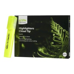 Highlighter Chisel Tip Yellow - 6 Pack