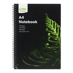 Icon Spiral Notebook A4 PP Cover Black 240 pg