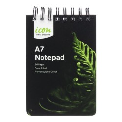 Spiral Notepad A7 PP Cover Black 96 pg 12pk