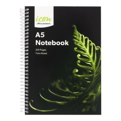 Spiral Notebook A5 Soft cover 300 pg 3pk