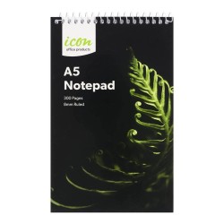 Spiral Notepad A5 Soft cover 300 pg 3pk
