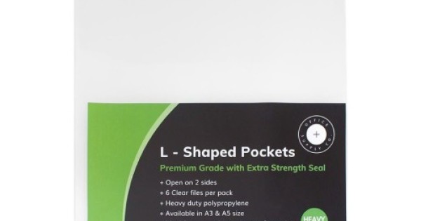 L-Shape Pockets : OSC L Shaped Pockets Heavy Duty A3 Clear ...